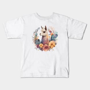 LLama Floral Kids T-Shirt
